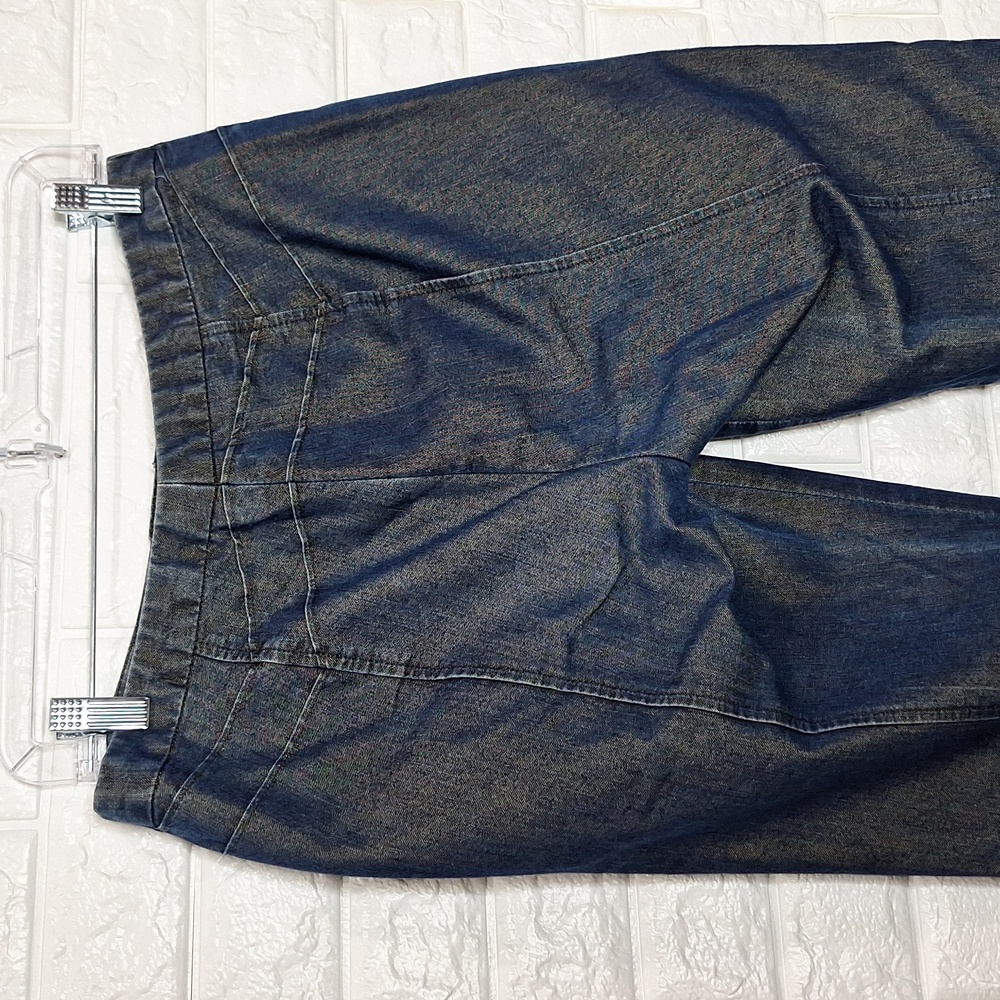 BANANA REPUBLIC Y2K Vintage Metallic Bell Bottom Flare Jeans No Front Wa… - Picture 4 of 9